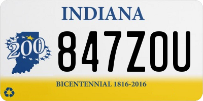 IN license plate 847ZOU