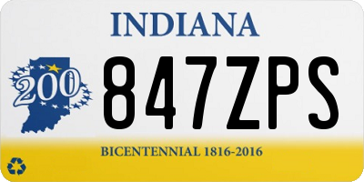 IN license plate 847ZPS
