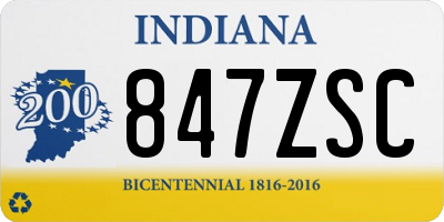IN license plate 847ZSC