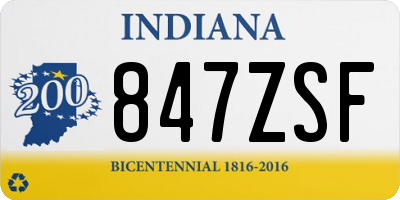 IN license plate 847ZSF