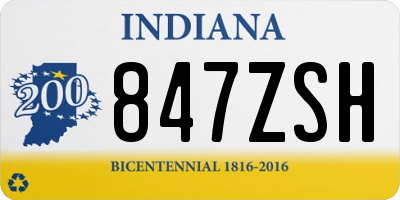 IN license plate 847ZSH