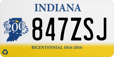IN license plate 847ZSJ