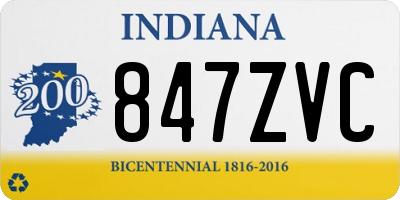 IN license plate 847ZVC