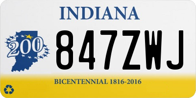 IN license plate 847ZWJ