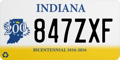 IN license plate 847ZXF