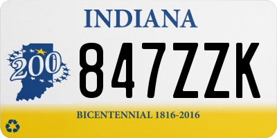 IN license plate 847ZZK
