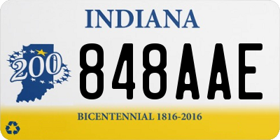 IN license plate 848AAE
