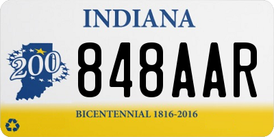 IN license plate 848AAR