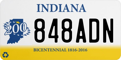 IN license plate 848ADN