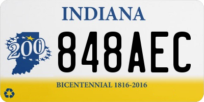 IN license plate 848AEC