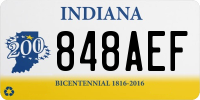 IN license plate 848AEF