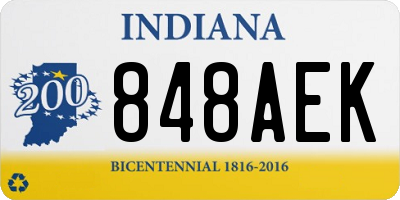 IN license plate 848AEK