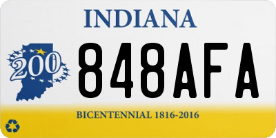 IN license plate 848AFA