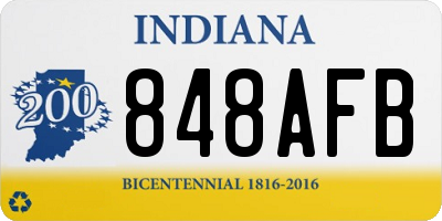 IN license plate 848AFB