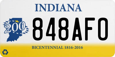 IN license plate 848AFO