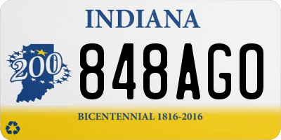 IN license plate 848AGO
