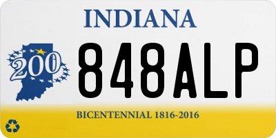 IN license plate 848ALP