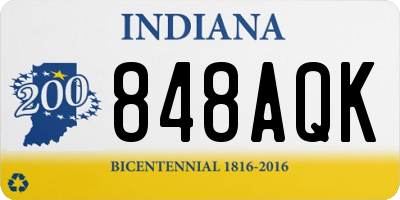 IN license plate 848AQK