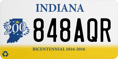 IN license plate 848AQR