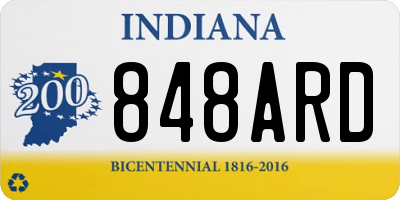IN license plate 848ARD