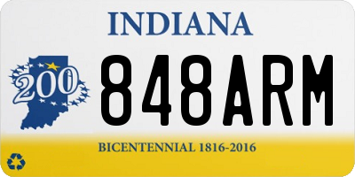 IN license plate 848ARM