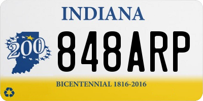 IN license plate 848ARP