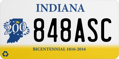 IN license plate 848ASC