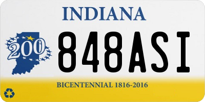 IN license plate 848ASI