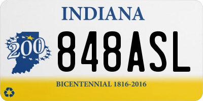 IN license plate 848ASL