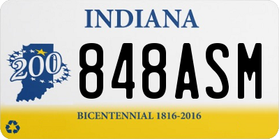 IN license plate 848ASM