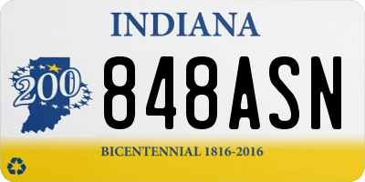 IN license plate 848ASN