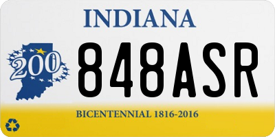 IN license plate 848ASR
