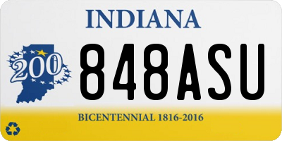 IN license plate 848ASU