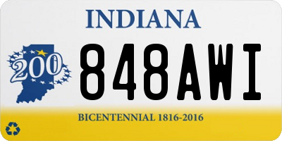 IN license plate 848AWI