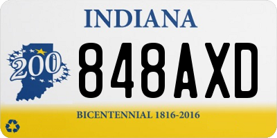 IN license plate 848AXD