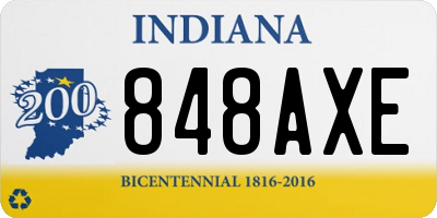 IN license plate 848AXE
