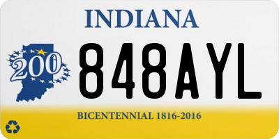 IN license plate 848AYL