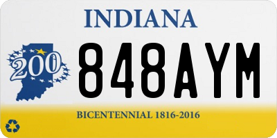 IN license plate 848AYM