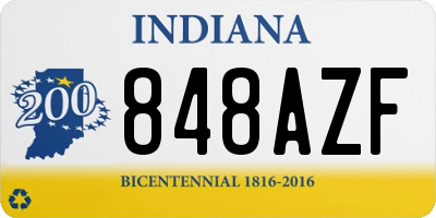 IN license plate 848AZF