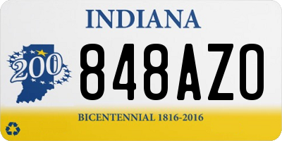 IN license plate 848AZO
