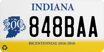 IN license plate 848BAA