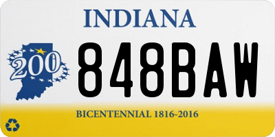 IN license plate 848BAW