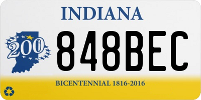 IN license plate 848BEC