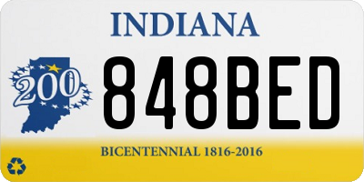IN license plate 848BED