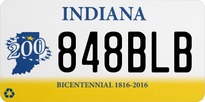 IN license plate 848BLB