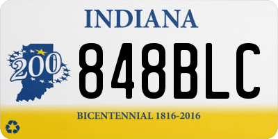 IN license plate 848BLC