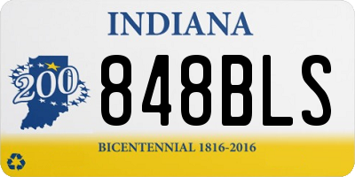 IN license plate 848BLS