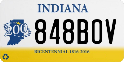 IN license plate 848BOV
