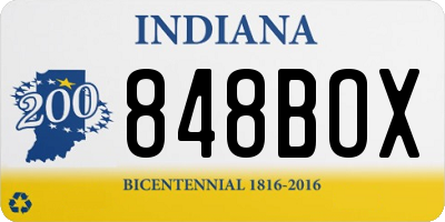 IN license plate 848BOX