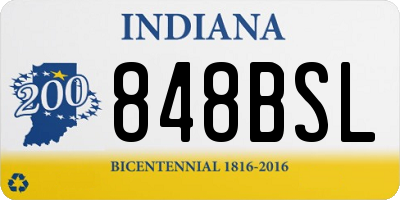 IN license plate 848BSL